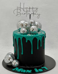 Disco Themed 7th Birthday Cake