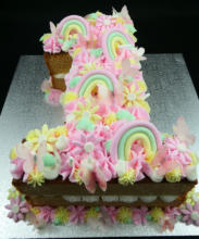 Pink Butterfly 1st Birthday Cake