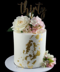 Rose and Gold 30th Birthday Cake
