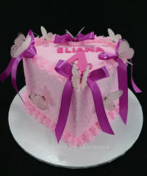 Pink Heart 4th Birthday Cake